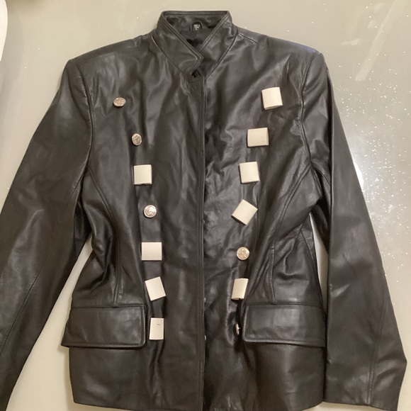 NWOT Vintage Genuine Leather Soldier/Military Jacket Lg - Picture 2 of 9